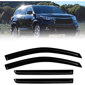 Window Rain Guards Compatible 2014-2019 Toyota Highlander 4PC Window Visors Vent Shade Deflector Tape On in Kuwait