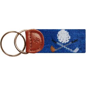 Smathers & Branson Golf Clubs Needlepoint Key Fob in Blue in Kuwait