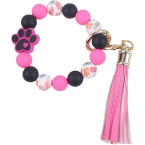 باو مطرز المفاتيح سوار مع شرابة سوار من السيليكون السوار مفتاح حامل المعصم سلسلة مفاتيح لمفاتيح السيارة للنساء in Kuwait