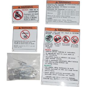 Warning Decals Stickers Labels Aluminum Backed Compatible with Yamaha Raptor Blaster Banshee in Kuwait