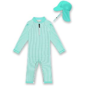 ملابس سباحة WeVSwe للأطفال حديثي الولادة من الطفح الجلدي وأكمام طويلة بعامل حماية من أشعة الشمس 50+ ملابس سباحة للحماية من الشمس مع مجموعة قبعات الشمس in Kuwait