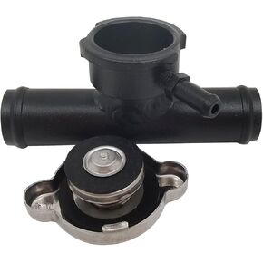 Universal 1" Coolant Upper Hose Aluminum Inline Filler Neck Water Pipe 45 Degrees W/Cap Black in Kuwait