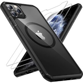 حافظة TAURI 3 في 1 لهاتف iPhone 15 Pro، [غير صفراء] مع واقي شاشة 2X، [حماية من السقوط من الدرجة العسكرية] حافظة هاتف نحيفة مقاومة للصدمات لهاتف iPhone 15 Pro، أسود in Kuwait