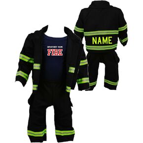 Firefighter Original Personalized Black 3-Piece Baby Outfit in Kuwait