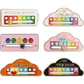 مجموعة دبابيس البطارية الاجتماعية مكونة من 6 قطع، دبابيس منزلق البطارية الاجتماعية الخاصة بي، دبوس منزلق للبطارية الاجتماعية، ملحق اتصال غير لفظي للتجمعات الاجتماعية وأماكن العمل، دبابيس عصرية للملابس والحقائب in Kuwait