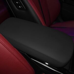 Car Armrest Cover for Kia K5 Accessories 2021 2022 2023 2024 2025 Leather Center Console Arm Rest Box Lid Seat Cover Protector Cushion Saver (Black Stitches, 2021-2025) in Kuwait