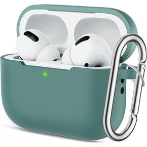 Airpods Pro 2 Case Cover 2022/Pro 2019, Soft Silicone Protective Charging Cover Skin Compatible Apple Airpods Pro 2nd/1st Generation Case for Women Men with Keychain, Front LED Visible (Black) in Kuwait