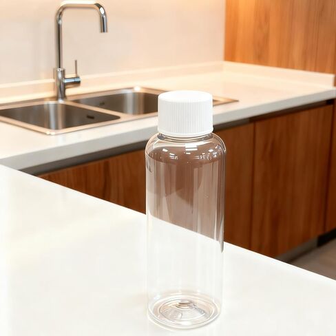 زجاجات غسول الفم الفارغة بحجم السفر 3.4 أونصة، غطاء لولبي أبيض، حاويات أدوات الزينة الشفافة، 5 عبوات in Kuwait