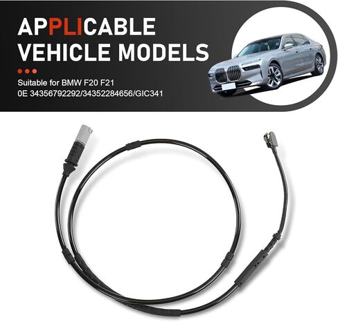 Car Brake Pad Wear Sensor, Vehicle Brake Warning Sensor Wire, Compatible with BMW F30 F31 F32 F33 320i 328i 34352284656, 34356792292, V20720096, 2BWS0385, 2BWS0276 (Black) in Kuwait