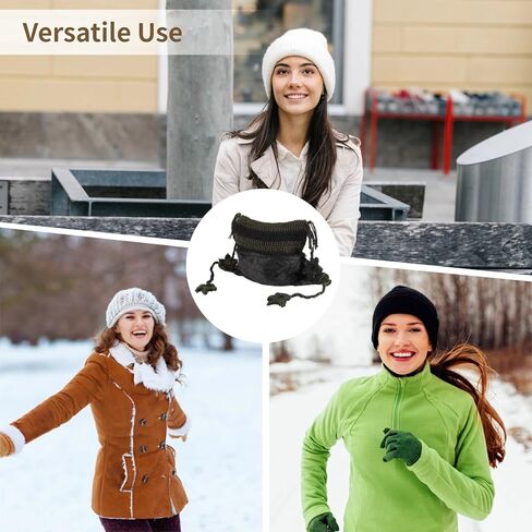 Y2K Cat Beanie with Stars, Black Green Stripe Crochet Hat, Warm Winter Hat for Women, Slouchy Beanies, Vintage Beanies Accessories for 22.4-23.2 in Head in Kuwait