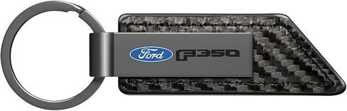 iPick Image for Ford F350 PU Leather Carbon Fiber Texture Strap Black Metal Bar Key Chain - Official Licensed in Saudi Arabia