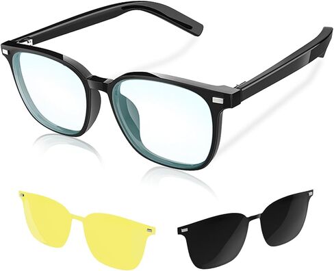 Smart Glasses, Anti-Blue Light Bluetooth Eyewear Built-in Mic. and Speakers, Open Ear Music and Hands-Free Calls, Touch and Voice Assistant Compatibility, 100h Long Battery Standby time in Kuwait