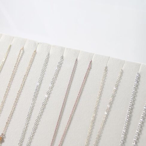 صندوق منظم القلادة، منظم حامل القلادة، علبة عرض القلادة 20 فتحة، صينية مجوهرات قلادة قابلة للفصل مع غطاء زجاجي للنساء (بيج، 20 فتحة) in Kuwait