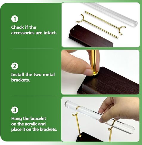 حامل عرض حامل سوار كيفينال، أكريليك شفاف كريستالي مع قاعدة من خشب الجوز، عرض مجوهرات أنيق للبوتيك، بائعي Etsy، دعامات التصوير الفوتوغرافي، هدية لصانعي المجوهرات in Kuwait