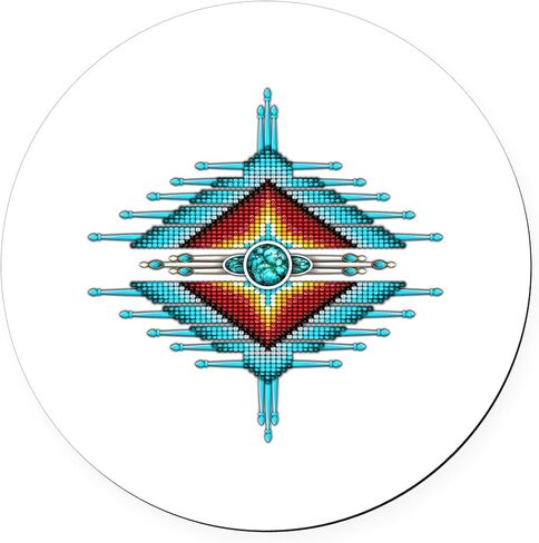 CafePress Native American Beadwork 32 5.5" Round Car Magnet Magnetic Bumper Display in Saudi Arabia