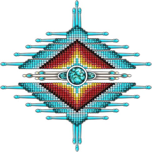 CafePress Native American Beadwork 32 5.5" Round Car Magnet Magnetic Bumper Display in Saudi Arabia