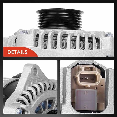 A-Premium Alternator Compatible with Ford Explorer 2011-2012, Taurus 2010-2012, Flex 2010 & Lincoln MKS 2010-2012, MKT 2010-2012, 3.5L, 12V 200A 6-Groove Pulley Clockwise in Saudi Arabia