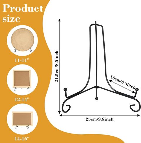 10 Pack Iron Display Stand 10“ Plate Picture Photo Stand for Display, Black Foldable Easel Holder Stand Decorative Metal Plate Holders Display Stand for Photo Frame Book Card Collection Office in Kuwait