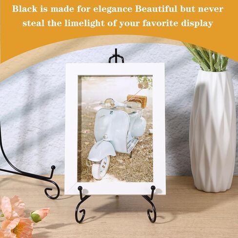 10 Pack Iron Display Stand 10“ Plate Picture Photo Stand for Display, Black Foldable Easel Holder Stand Decorative Metal Plate Holders Display Stand for Photo Frame Book Card Collection Office in Kuwait