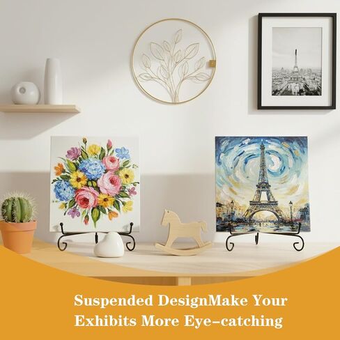 10 Pack Iron Display Stand 10“ Plate Picture Photo Stand for Display, Black Foldable Easel Holder Stand Decorative Metal Plate Holders Display Stand for Photo Frame Book Card Collection Office in Kuwait