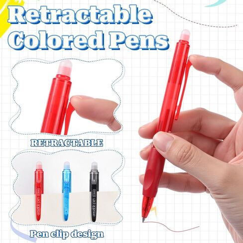 48 قطعة من أقلام الجل القابلة للمسح والسحب، 12 لونًا، نقطة دقيقة 0.5 مم، أحبار بألوان متنوعة، تجعل الأخطاء تختفي عند رسم مخطط الكتابة والكلمات المتقاطعة in Kuwait