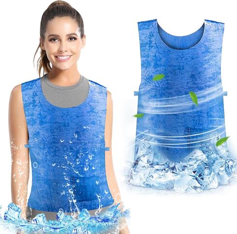Evaporative Cooling Vest for Men Women - Ice Cool Vest Water Activated PVA Body cooler clothing for Hot Weather in Saudi Arabia