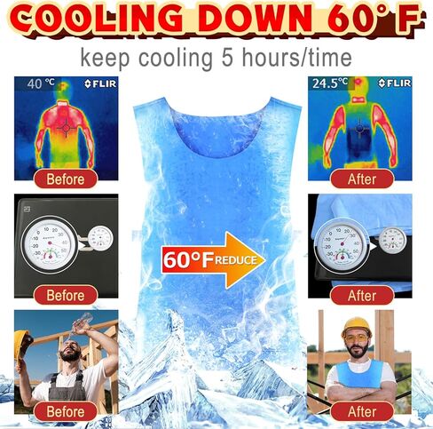 Evaporative Cooling Vest for Men Women - Ice Cool Vest Water Activated PVA Body cooler clothing for Hot Weather in Saudi Arabia