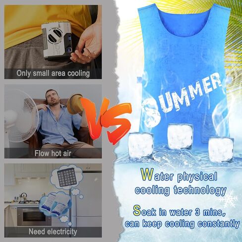 Evaporative Cooling Vest for Men Women - Ice Cool Vest Water Activated PVA Body cooler clothing for Hot Weather in Saudi Arabia
