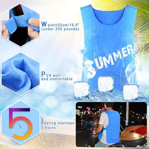 Evaporative Cooling Vest for Men Women - Ice Cool Vest Water Activated PVA Body cooler clothing for Hot Weather in Saudi Arabia