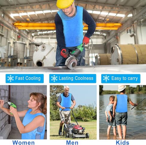 Evaporative Cooling Vest for Men Women - Ice Cool Vest Water Activated PVA Body cooler clothing for Hot Weather in Saudi Arabia