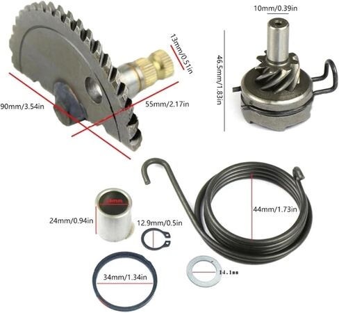 Scooter ATV Moped Kick Start Complete Gear Kick Start Kit for GY6 50CC 80CC Replacement Part Kickstarter Gear Assembly(A) in Saudi Arabia