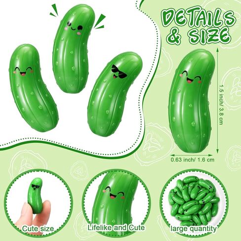 Wesiti 60 Pcs Mini Resin Pickle Figurines Bulk Miniature Artificial Cucumber Tiny Vegetable Food Figures for Food Service Appreciation Gift for Registered Dietitian Coworker Staff in Saudi Arabia