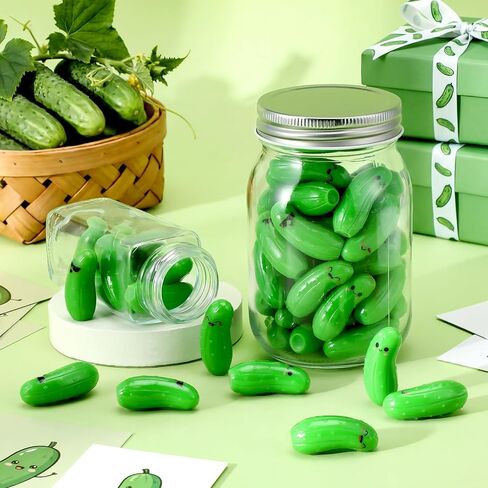 Wesiti 60 Pcs Mini Resin Pickle Figurines Bulk Miniature Artificial Cucumber Tiny Vegetable Food Figures for Food Service Appreciation Gift for Registered Dietitian Coworker Staff in Saudi Arabia