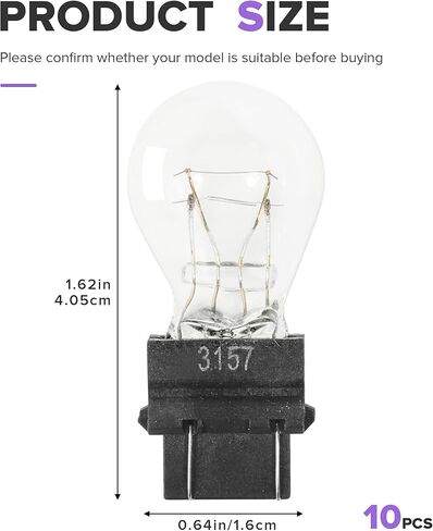 10PCS Turn Signal Bulb,Car Accessories,3157 Bulb,Automotive Tail Light Bulbs,Waterproof Brake Lights Bulbs,Automotive Replacement,Suitable for Most Types of Vehicles,Cars,SUVs,Trucks and More in Kuwait