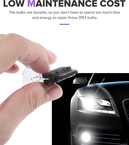 10PCS Turn Signal Bulb,Car Accessories,3157 Bulb,Automotive Tail Light Bulbs,Waterproof Brake Lights Bulbs,Automotive Replacement,Suitable for Most Types of Vehicles,Cars,SUVs,Trucks and More in Kuwait