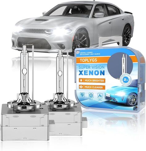 D3S HID Xenon Headlight Bulb Fit for Dodge Charger 2011-2016 2017 2018 2019 2020 2021 2022 2023 2024 Challenger 2015-2020, 6000K White, 35W OEM High Low Beam Xenon Lights, Pack of 2 in Kuwait