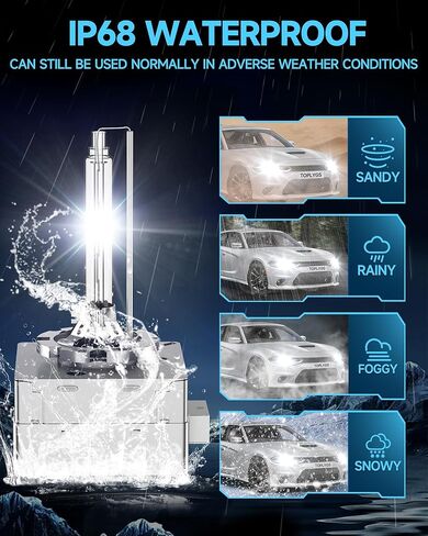 D3S HID Xenon Headlight Bulb Fit for Dodge Charger 2011-2016 2017 2018 2019 2020 2021 2022 2023 2024 Challenger 2015-2020, 6000K White, 35W OEM High Low Beam Xenon Lights, Pack of 2 in Kuwait