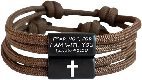 RENYILIN Religious Prayer Umbrella Rope Woven Bracelet, Christian Inspirational Quote Cross Cuff, Baptism Faith Bible Scripture Jewelry in Kuwait