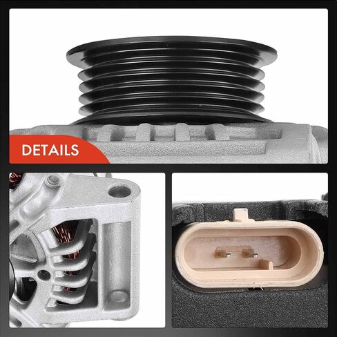 A-Premium Alternator Compatible with Chevrolet Malibu 2004-2005 L4 2.2L, Malibu 2006-2008 L4 2.2L & Saturn Ion 2006-2007 L4 2.4L, 12V 115A CW 5-Groove Pulley, Replace# 15781434 in Saudi Arabia