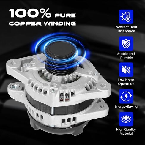 New Alternator 3.5 3.5L for Toyota Highlander 2011-2016, for Sienna 2007-2016, for Toyota Venza 2010-2015, for Lexus ES350 2016-2018, for RX350 2010-2014, Replace for 11326, 12865 in Saudi Arabia
