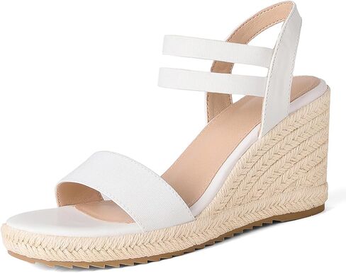 mikarka Wedges Sandals for Women - Elastic Strap Espadrilles Wedges, Slip On Open Toe Platform Sandals for Dressy Casual Summer Shoes in Kuwait