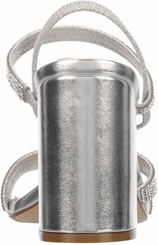 Maripe Lilyana - Women's Open Square Toe Strappy Slingback Heeled Dress Sandals Silver, Size 7.0 Medium Width in Kuwait