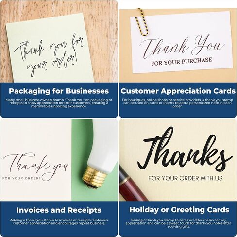 Slim PSI Script Grateful Elegance Pre-Inked Thank You Stamp - Large Thank You Stamp for Teachers, Student Work, Paid Thank You Stamp, Size 1/2 x 1-1/2, Show Appreciation with Style! in Saudi Arabia