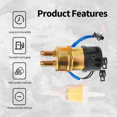 16710-MBA-612 12V Motorcycle Electric Fuel Pump Compatible with Honda CBR900RR 1992-1995 CR250R 1986 1988-1996 Shadow ACE 750 VT750C 1998-2003 Shadow Aero 1100 VT1100C3 1999-2002 16710-MBA-611 in Saudi Arabia