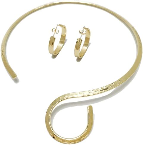 سبيكة عزم الدوران بيان المختنق قلادة هوب أقراط النساء والمجوهرات مجموعة حزب الإكسسوارات اليومية in Kuwait