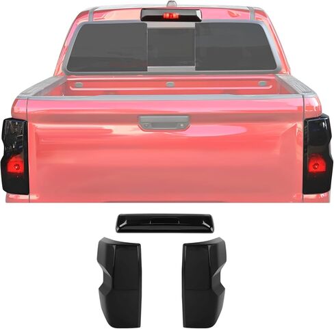 RT-TCZ Tail Light Lamp Cover Third 3rd Brake Light Cover Kit Exterior Accessories for Chevy Colorado 2023 2024 2025,Smoked Black in Saudi Arabia