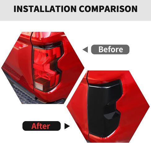 RT-TCZ Tail Light Lamp Cover Third 3rd Brake Light Cover Kit Exterior Accessories for Chevy Colorado 2023 2024 2025,Smoked Black in Saudi Arabia