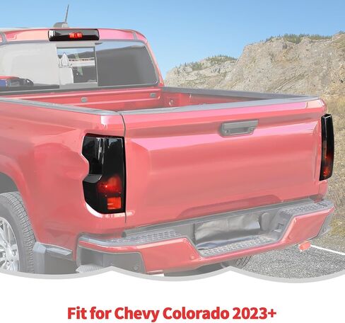 RT-TCZ Tail Light Lamp Cover Third 3rd Brake Light Cover Kit Exterior Accessories for Chevy Colorado 2023 2024 2025,Smoked Black in Saudi Arabia