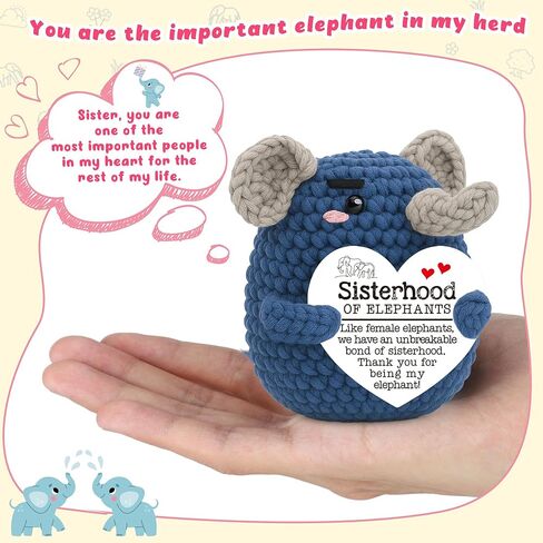 أفضل هدايا عيد ميلاد للأصدقاء، هدايا ملهمة صغيرة ليوم الصداقة لأخواتها من أفضل صديقات الروح، هدايا عيد الميلاد، فيل كروشيه مصنوع يدويًا - أخت الفيلة in Kuwait