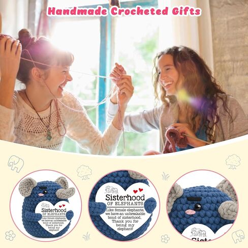 أفضل هدايا عيد ميلاد للأصدقاء، هدايا ملهمة صغيرة ليوم الصداقة لأخواتها من أفضل صديقات الروح، هدايا عيد الميلاد، فيل كروشيه مصنوع يدويًا - أخت الفيلة in Kuwait